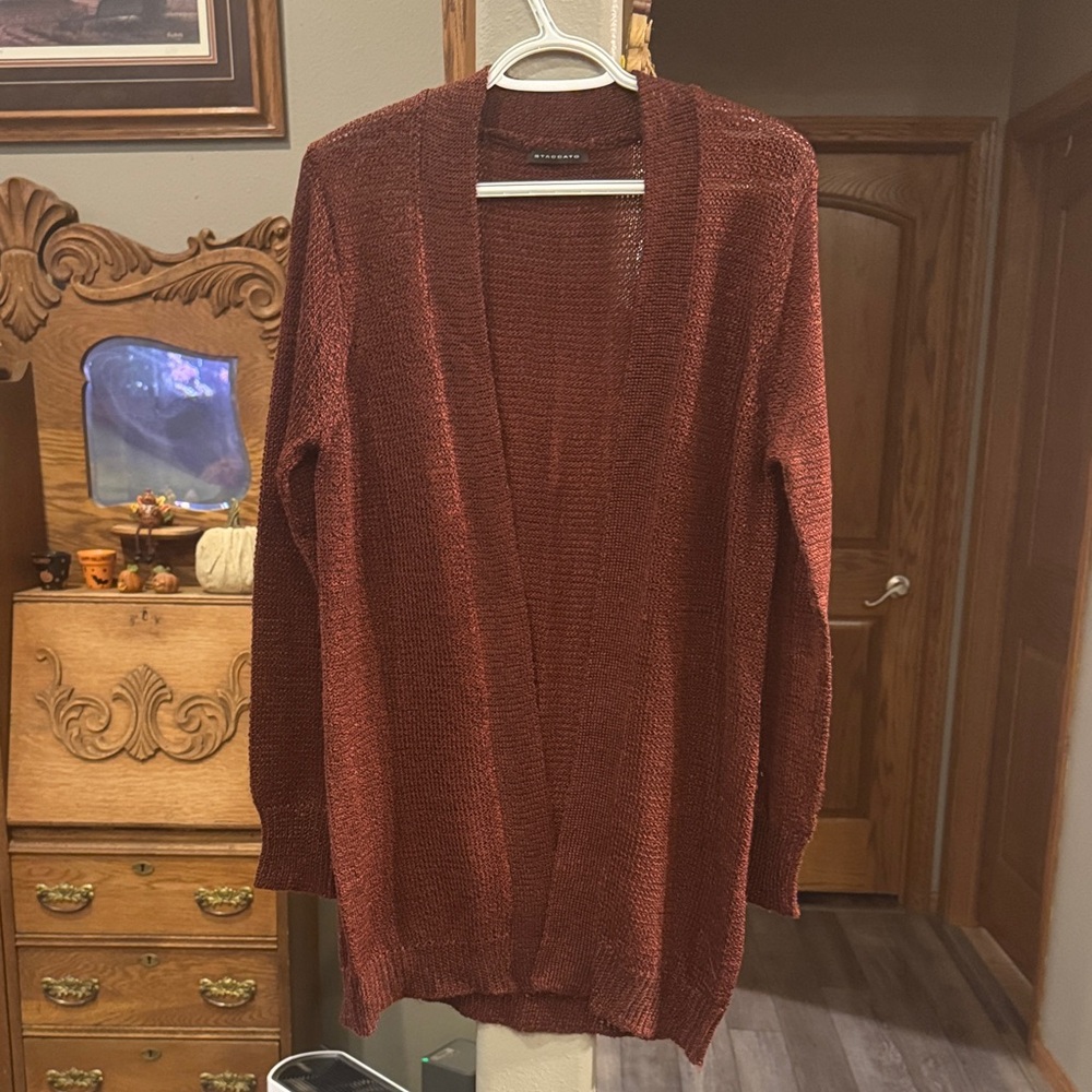 Staccato Rust Open-Front Cardigan